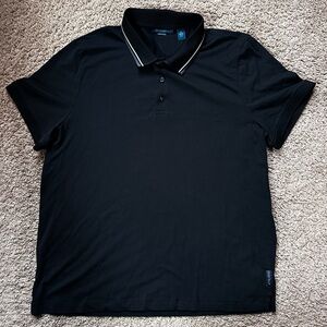 Perry Ellis Black Polo Shirt with White Trim